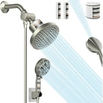 Filtered Shower Heads With Handheld Spray Combo, High Pressure 6" Rain Showerhead & 5" Handheld Dual Shower Head with Filters, Double Shower Heads Set for Hard Water, 69" Shower Hose