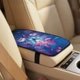thumbnail image 4 of Xixirimido Breathable Car Seat Cover Set of 5 PU Leather Front Seats with Seat Belt & Console Covers Universal Fit Automotive Accessories, Butterfly Daisy Colorful Galaxy, 4 of 8