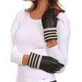 thumbnail image 3 of Oda Warm Striped Wool Cuff Winter Touch Screen Wrist Length Gloves, 3 of 4