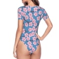 thumbnail image 4 of Naloa Orchids Flowers Women's Short-Sleeved Onesie, One-Piece Swimsuit for Parties, dates, clubs - XX-Large, 4 of 9