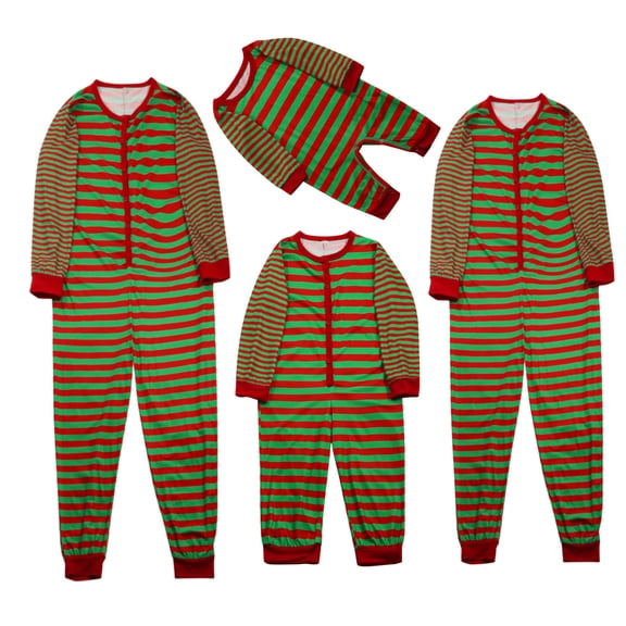 Odeerbi Christmas Pajamas For Family Matching Outfits Man Dad Striped Printing 2025 Long Sleeve Jumpsuit Clothes