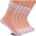 thumbnail image 1 of LAICAIW Womens 5 Pairs Socks Baroque Ultra-thin Transparent Lace Socks, 1 of 4