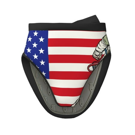 

Tebeau American Astronaut Runs Forward Print Short Oven Mitts Heat Resistant Silicone Kitchen Mini Oven Mitts Non-Slip Grip Surfaces and Hanging Loop Gloves