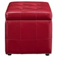 thumbnail image 2 of Modern Contemporary Living Room Storage Ottoman Red, 2 of 4