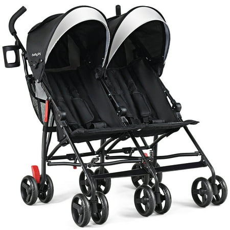 Baby Joy Foldable Twin Baby Double Stroller,