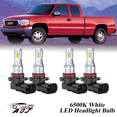 thumbnail image 1 of Compatible con 1999-2006 GMC Sierra 1500 2500 3500 Kit de bombillas LED para faros (combo de luz alta y baja) (Paquete de 4), blancas 6500K 10,000LM súper brillantes, plug and play, 1 of 10