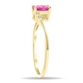thumbnail image 2 of SZUL Women's Oval Shaped Pink Topaz and Diamond Tierra Ring in 10K Yellow Gold, 2 of 5