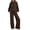 Coffee, variant on 2 Piece Outfits Women Sweatsuits Drawstring Sweatshirt Lounge Sets 2025 Fall Wide Leg Sweatpants Tracksuit with Pockets