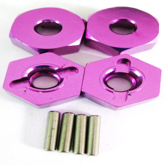 Vogacara RCGOFFLOW rueda de montaje hexagonal pieza de coche RC adaptador fuerte para 1/10 AXIAL SCX10 Crawler RC pieza de actualización Kits de construcción modelo Púrpura