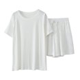thumbnail image 2 of Mefallenssiah Mode Décontractée Vêtements d'Extérieur à Fleurs Femmes Shorts à Manches Courtes Pyjama à Col en V, 2 of 4