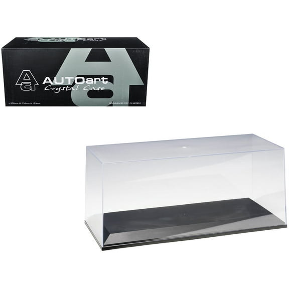 Collectible Display Show Case for 1/18-1/24 Scale Model Cars with Black Plastic Base by Autoart