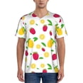 thumbnail image 4 of Haiem Hip Hop Hipster Baseball Jersey Button Down Shirts Sports Uniforms Men Women Jersey(Strawberry and Lemon,3X-Large), 4 of 9