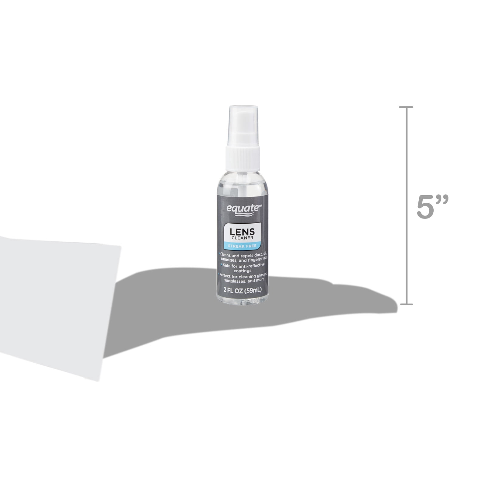 Equate Streak-Free Lens Cleaner, 2 oz Spray Bottle, 1 Count