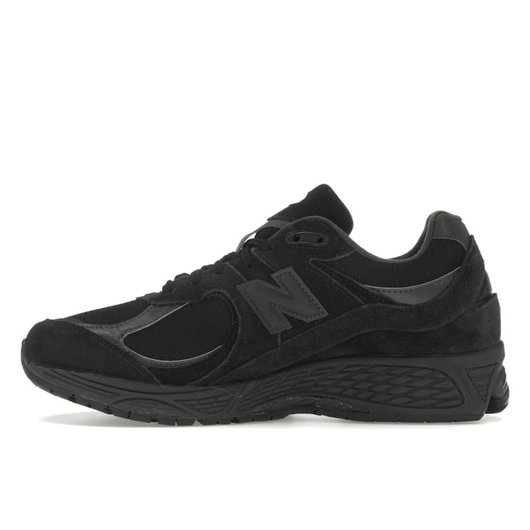 New Balance Men's 2002R Triple Black Suede Running Shoes, from