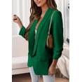 thumbnail image 3 of Blazer PRETTYGARDEN de poliéster verde casual para mujer, 3 of 6