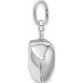 thumbnail image 2 of Sterling Silver Rhodium Plated Polished Puffed Apple With Leaf Charm (25 X 16) Made In Italy qc9285, 2 of 5