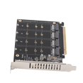 thumbnail image 4 of Adaptador M.2 NVME SSD A PCIe X16 Adaptador 4 Puerto Alta Velocidad 4x32 Gbps Tarjeta de Ataque Suave Con Indicador LED para las computadoras individuales, 4 of 7