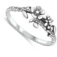 thumbnail image 4 of Wood Branch Plumeria Nature Ring .925 Sterling Silver Band Jewelry Female Male Unisex Size 7, 4 of 4