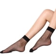 thumbnail image 5 of 10 Pairs Complexion Sheer Ankle Socks Womens Thin No Show Elastic Sock Short Dress Stockings See Through Casual Solid Knit Knee Socks, 5 of 5