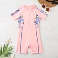 thumbnail image 4 of KYAIGUO Kids Girls One Piece Rash Guard Swimsuit Toddler Water Sport Short Swimwear UPF 50+ Sun Protection Bathing Suits 4-14T, 4 of 8