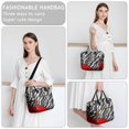 thumbnail image 6 of OBREWU Red and Black Modern Art Geometric Women's Insulated Leakproof Large Lunch Bag, Oxford Cloth, 6 of 7