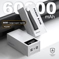 thumbnail image 2 of Power Bank Pila Batería Recargable Kimhi Carga Super Rapida 60,000mah Pd20w Portatil Color Blanco Con 4 Puertos Usb Y 1 Tipo C Bidireccional Cargador Para Celular Tablet Banco De Energia Pantalla Led, 2 of 5