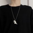 thumbnail image 4 of Moda dinosaurio colgante colres amantes de Hip Hop cadenas de pareja para hombres mujeres Sunnimix Collar colgante de dinosaurios, 4 of 7