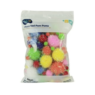 [250 Pcs ] 150 1 inch White Craft Pom Poms + 100 Multicolor Pom Pom Balls,  Small Pom Poms Assorted Pompoms for Crafts Projects and DIY Creative Crafts