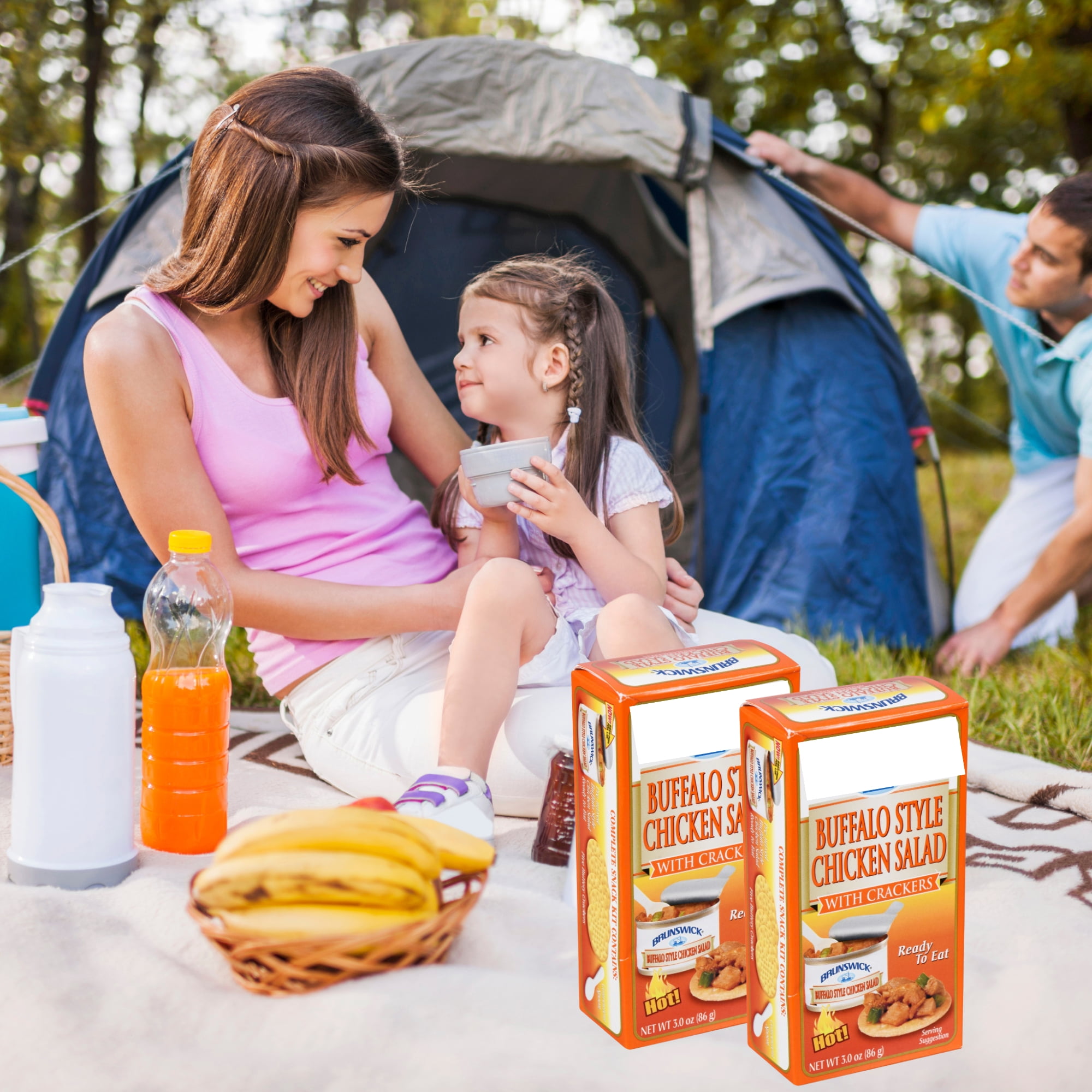 Buffalo Style Chicken Salad with Crackers Kit Ready to Eat with Spoon Convenient Shelf Stable for Lunchboxes Office Camping Picnic Summer Home Healthy Snacks 3oz Pack of 12 w/ Tote & Bonus Porte Pot