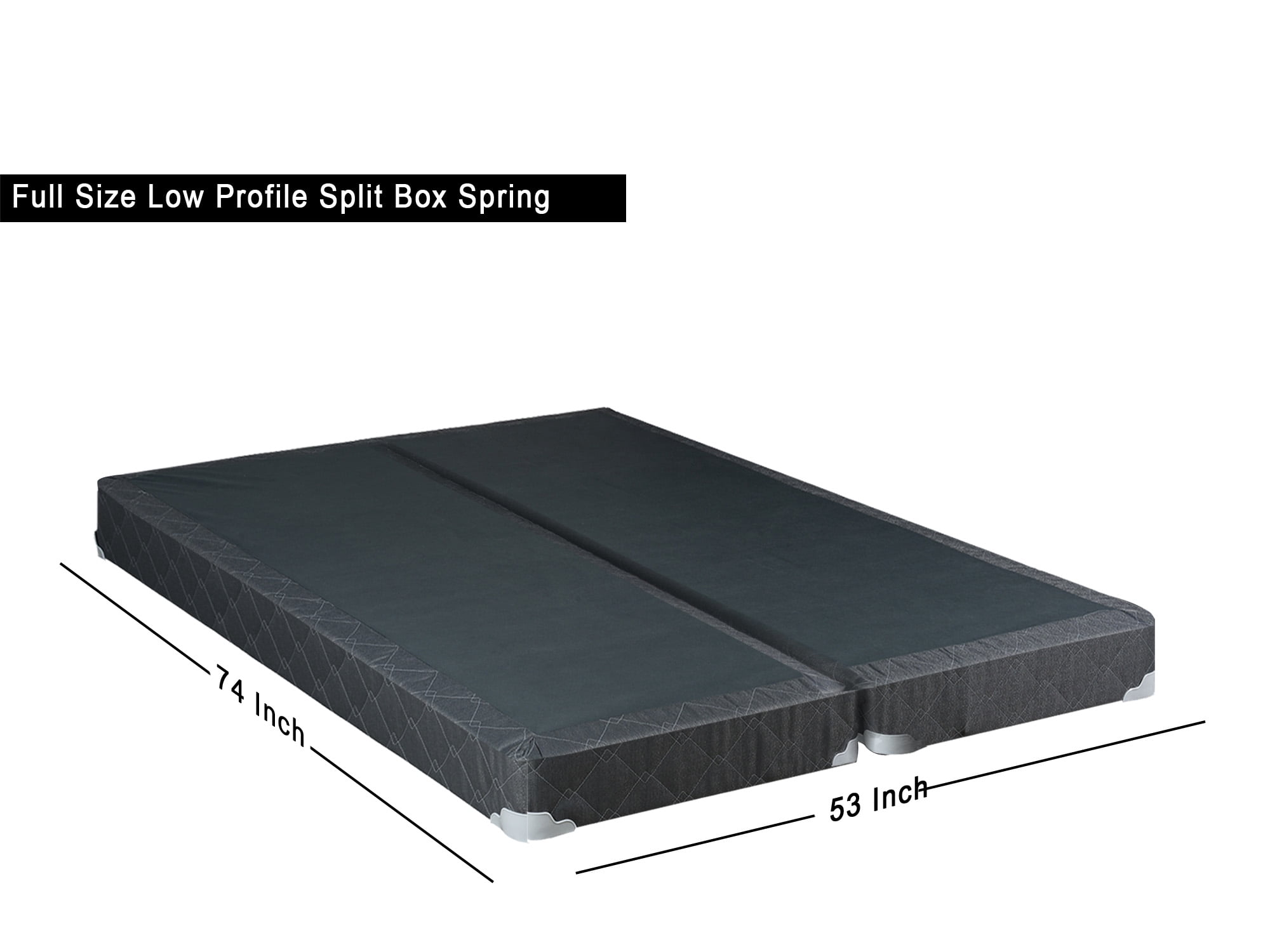 Wayton, 4-inch Split Box Spring for Mattress No Assembly Required, Full - 53 x 74