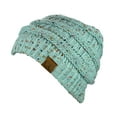 thumbnail image 2 of C.C Trendy Warm Chunky Soft Stretch Cable Knit Beanie Skully, Confetti Mint, 2 of 3