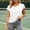 White, variant on Women's V-Neck Short Sleeve T-Shirt with Cutout Back Tie Design, Unique Tie-Back Top, Casual Activewear for Workout & Daily White L