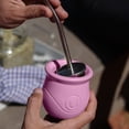 thumbnail image 4 of [New] Urban Yerba Mate Gourd Cup Set. Unique Self Cleaning Yerba take out System. Made in Argentina. Unique Intelligent Design. Includes Special Yerba Spoon (Pink), 4 of 6