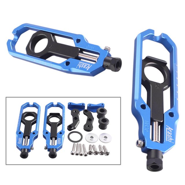 Adecuado para Suzuki GSXR 1000 2009-2013 2010 12 2x ajustador de cadena azul izquierdo + derecho -