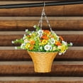 thumbnail image 5 of Wildflowers Door Hanging Basket Wreath for Front Door Summer Wreath for Wall Window Decor Porch Farmhouse Spring Artificial Flowers Wedding Home Door Hanger Wreath, 5 of 5