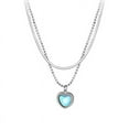 thumbnail image 1 of Collier Clavicle, Collier Pendentif Coeur 925 Argent Pendentif Coeur Pendentif Chaîne Compacte et Légère, 1 of 5