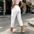 thumbnail image 6 of yillto Capris for Womens Straight Leg Pants with Pockets Fashion Cargo Outfit High Waist Dressy Pant, 6 of 7