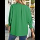 thumbnail image 5 of Blusas Elegantes e Informales para Mujer, con Escote en V y Mangas 3/4, con Puños Fruncidos Verde XL, 5 of 7