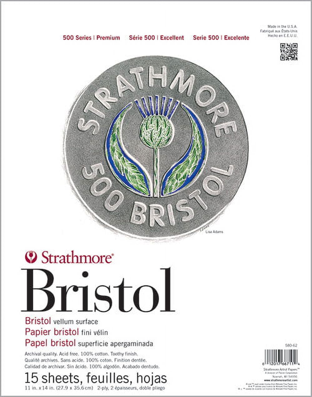 Strathmore Bristol Paper Pad, 500 Series, 11" x 14", Plate