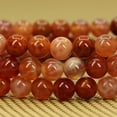 thumbnail image 3 of Angelstones Bracelet Extensible Unisexe en Perles Rondes de 6 mm avec Pierre Précieuse d'Agate de Feu et Crabe Rouge Naturel, 3 of 5