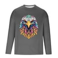 thumbnail image 6 of UVEASISHA Mens Long Sleeve Graphic Tee Shirts Novelty Animal Printed Crewneck T-Shirts for Men Big and Tall Cool Streetwear Tops Sales Today Dark Gray XXL, 6 of 6