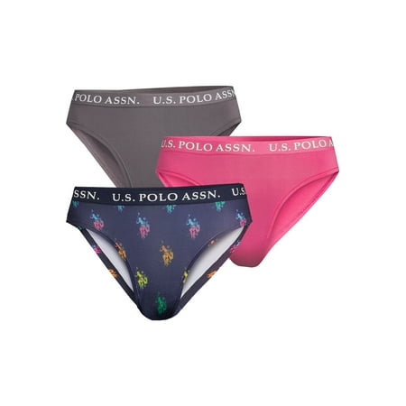 U.S. Polo Assn. Women's High Cut Panties, 3-Pack