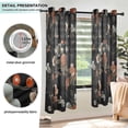 thumbnail image 3 of Yayeee Window Curtains Light Filtering 63"x42" Grommet Panel Pair Home Living Room Decor, Black Flowers, 3 of 7