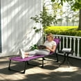 thumbnail image 2 of Outsunny Chaise Longue Pliante d'Extérieur, Chaise Longue Réglable à 4 Niveaux avec Appuie-Tête, Chaise de Bronzage Lit de Plage, Lit de Camp Inclinable pour le Camping, la Randonnée, la Cour Arrière, Violet, 2 of 10