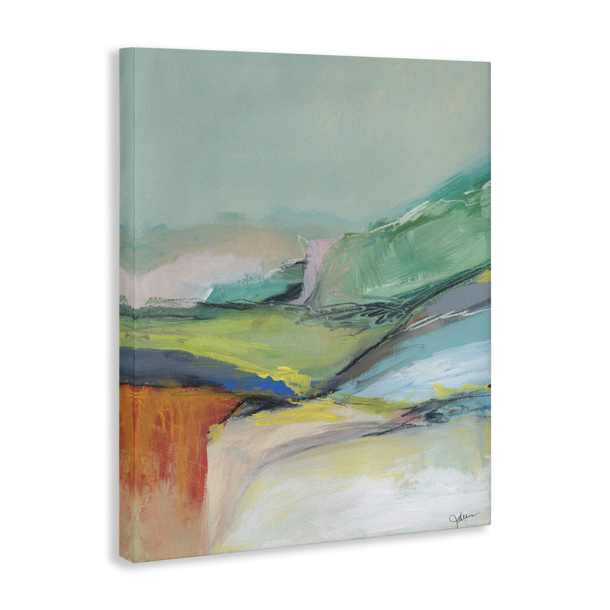 Stupell Industries Abstract Modern Landscape Abstract Painting Gallery Wrapped Canvas Art Print Wall Art, 24 x 30