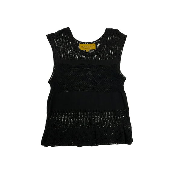 Hanley Mellon Women's Sleeveless Crochet Tank Medium Black