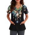 thumbnail image 3 of St. Patrick's Day Scrub Tops Women V Neck Short Sleeve Scrubs Top Irish Shamrock Printed Nurse Working Uniforms Festival Scrub Shirts, 3 of 3