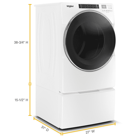 Whirlpool - 7.4 Cu. Ft. Stackable Electric Dryer with Steam and Intuitive Controls - White