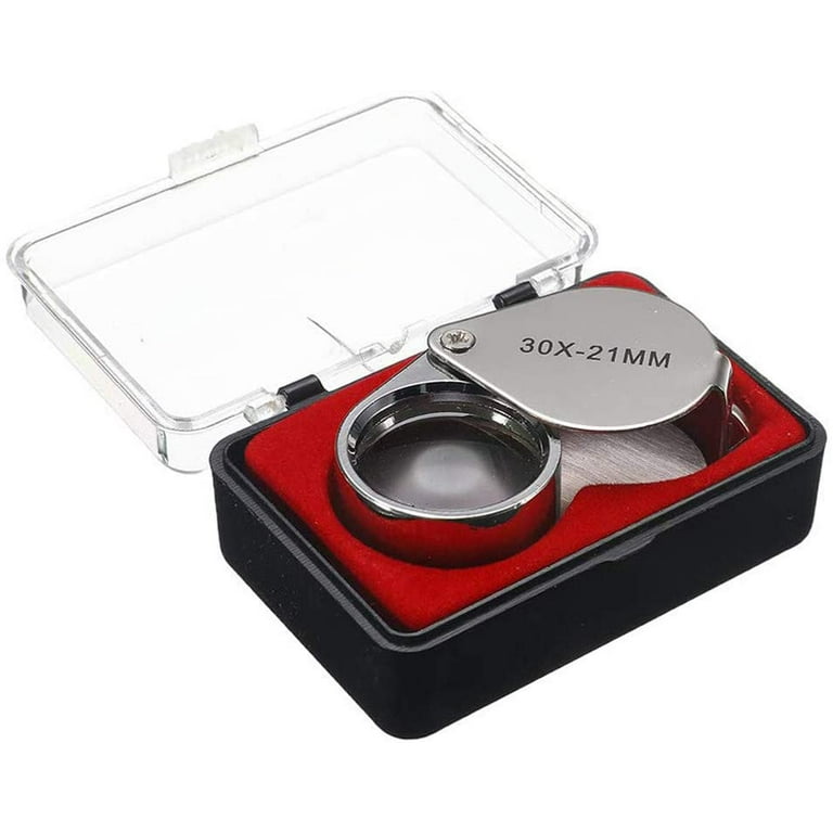 Pocket Folding Magnifying Glass 30X 26MM Jewelry Eye Loupe Hand Lens  Magnifier for Gemstone Jewelry Coin Stamp