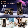 thumbnail image 3 of for iPhone 12 Mini Case Astronaut Cute for Women Girls Girly Unique Black Phone Cases with Astronaut Hidden Stand Kickstand 6D Design Cover for iPhone 12Mini 5.4 inch, 3 of 11